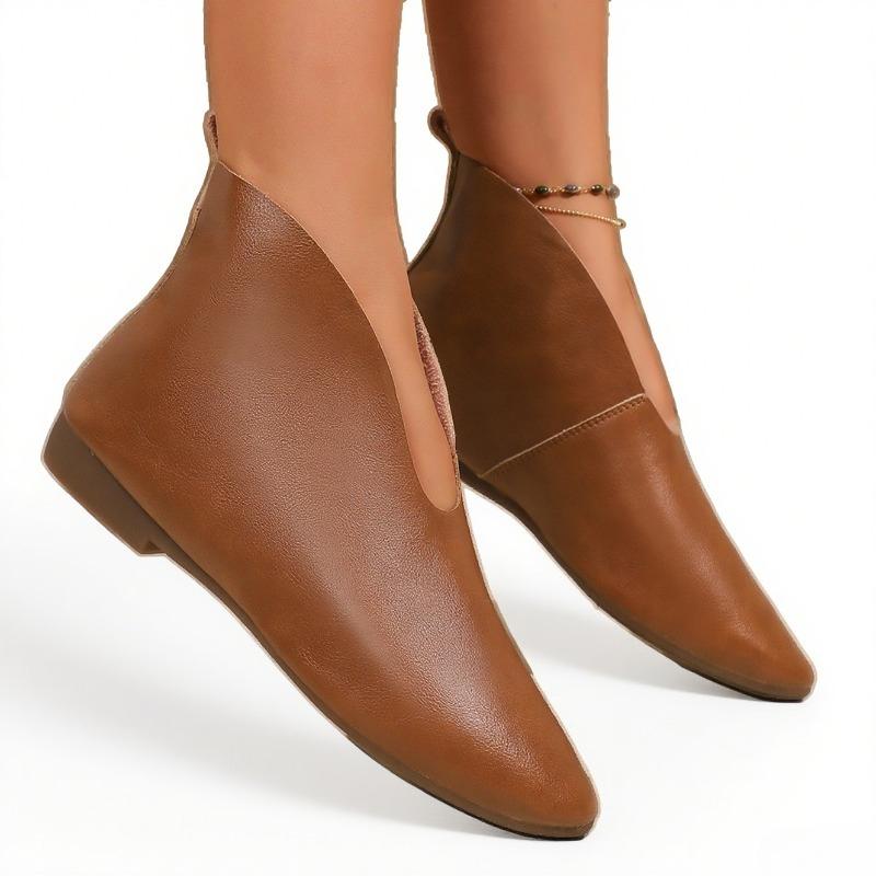 Fashion Winter Pointed Toe Women's Short Boots 2025 New Leather Sport Shoes Fashion Cozy Chelsea Ankle Boots Designer Chaussures Femme