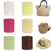 280M/Roll Cushion Baskets Knitting Material Hat HandBag Colorful Threads For Summer Hand Knit Crochet Natural Raffia Straw Yarn