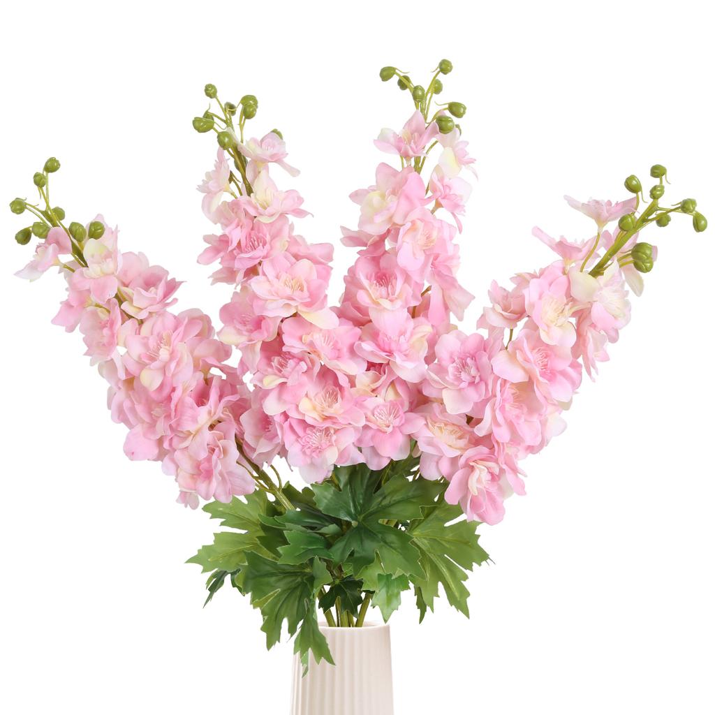 4 шт. шелковые цветы дельфиниума искусственные цветы 80 см длинный стебель живокость латекс настоящее прикосновение для высоких ваз столов домашний свадебный сад декор