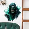 Spooky Wall Stickers Halloween Theme Sticker, Horror Skull Decal, Waterproof Self-adhesive PVC Art, for Home Living Room Bedroom And Party Fluorescent