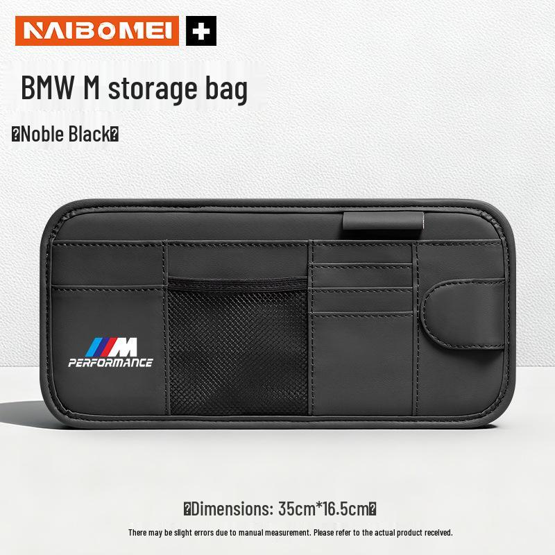 BMW Car Sunglasses Clips & Sun Visor Storage Bags for 1, 3, 5, 6, 7 Series, X1, X3, X4, X5, X6