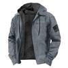 Men's Casual Zippered Pocket Hooded Jacket Men's Solid Color Fashion Warm Jacket