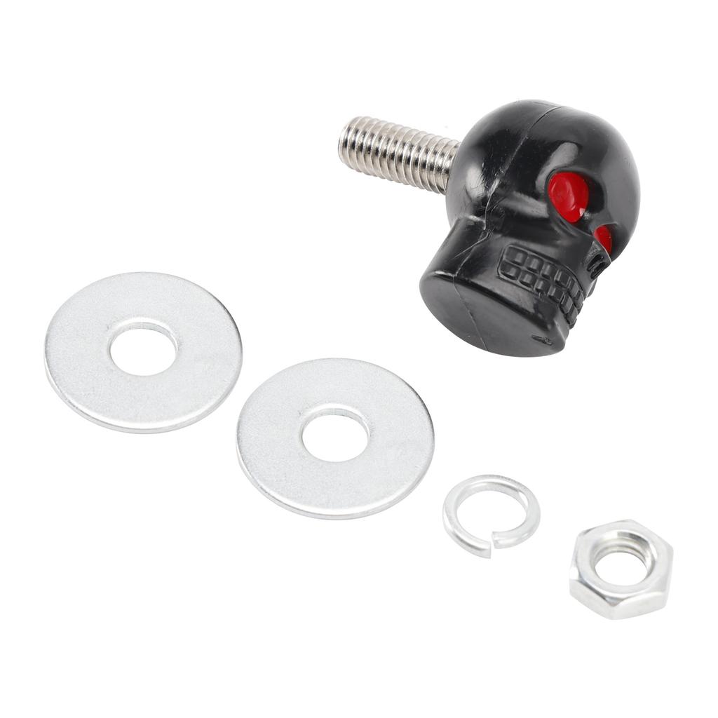 2x Болт-винт для номерного знака ЧЕРЕП на заказ Черный пластик Мотоцикл Чоппер Боббер