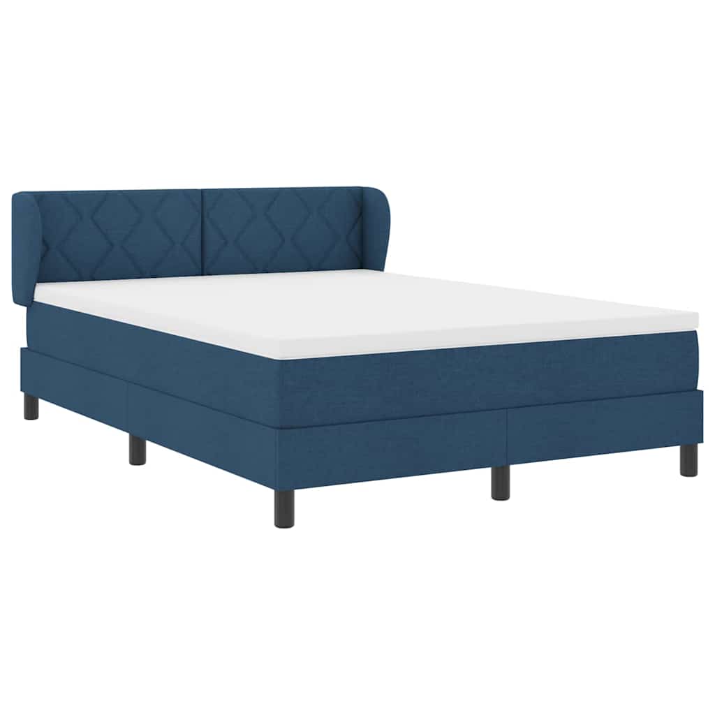 Boxspring Bed with Headboard Blue 160 x 200 cm Fabric