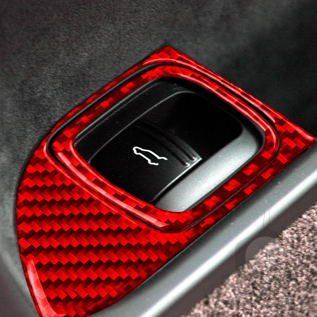 For Porsche Cayenn S GTS Turbo 2003-2010 Accessorie Carbon Fiber Interior Trunk Switch Trim Sticker Car Decoration