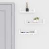 SONGMICS Set of 3 Modern Wall Shelves, Floating MDF Storage Shelving with High Gloss Finish, and Invisible Mounting, White