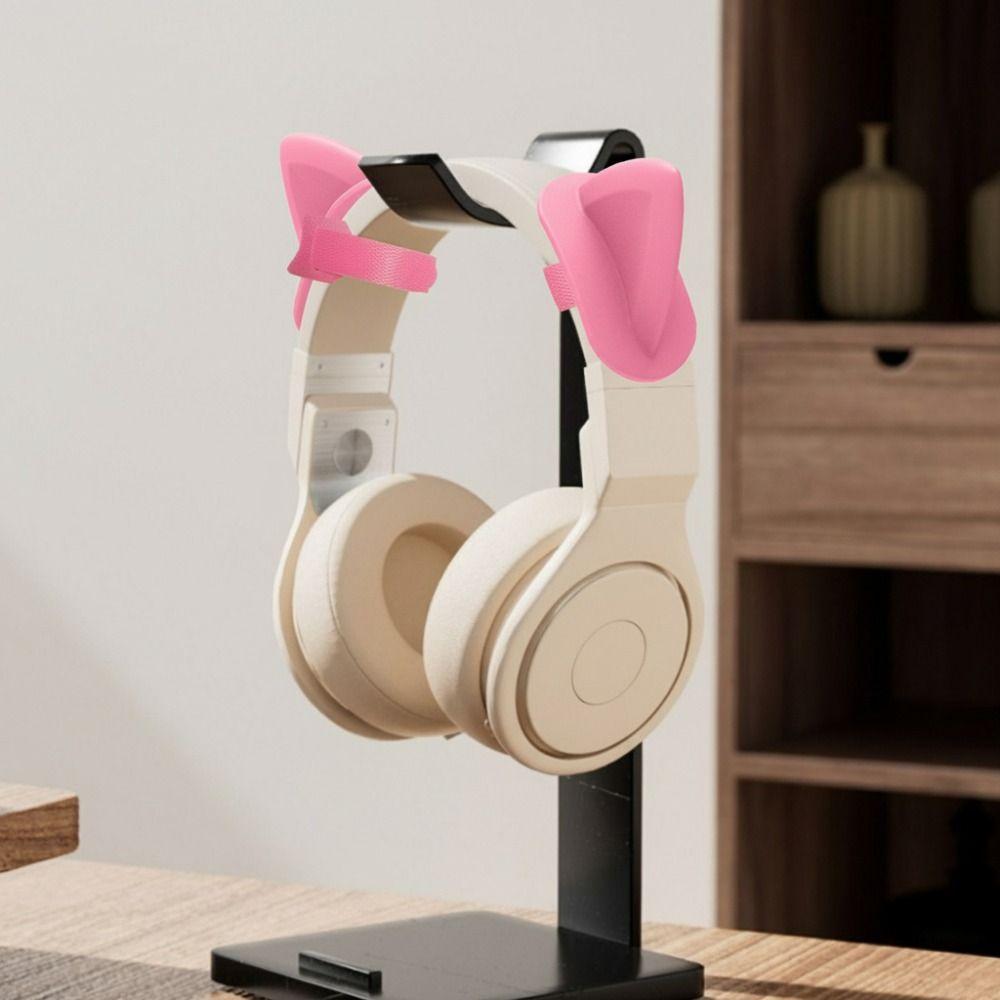 2 Pack Silicone Cat Ears Headphone Decorations Adjustable Headphone Accessories  Girls