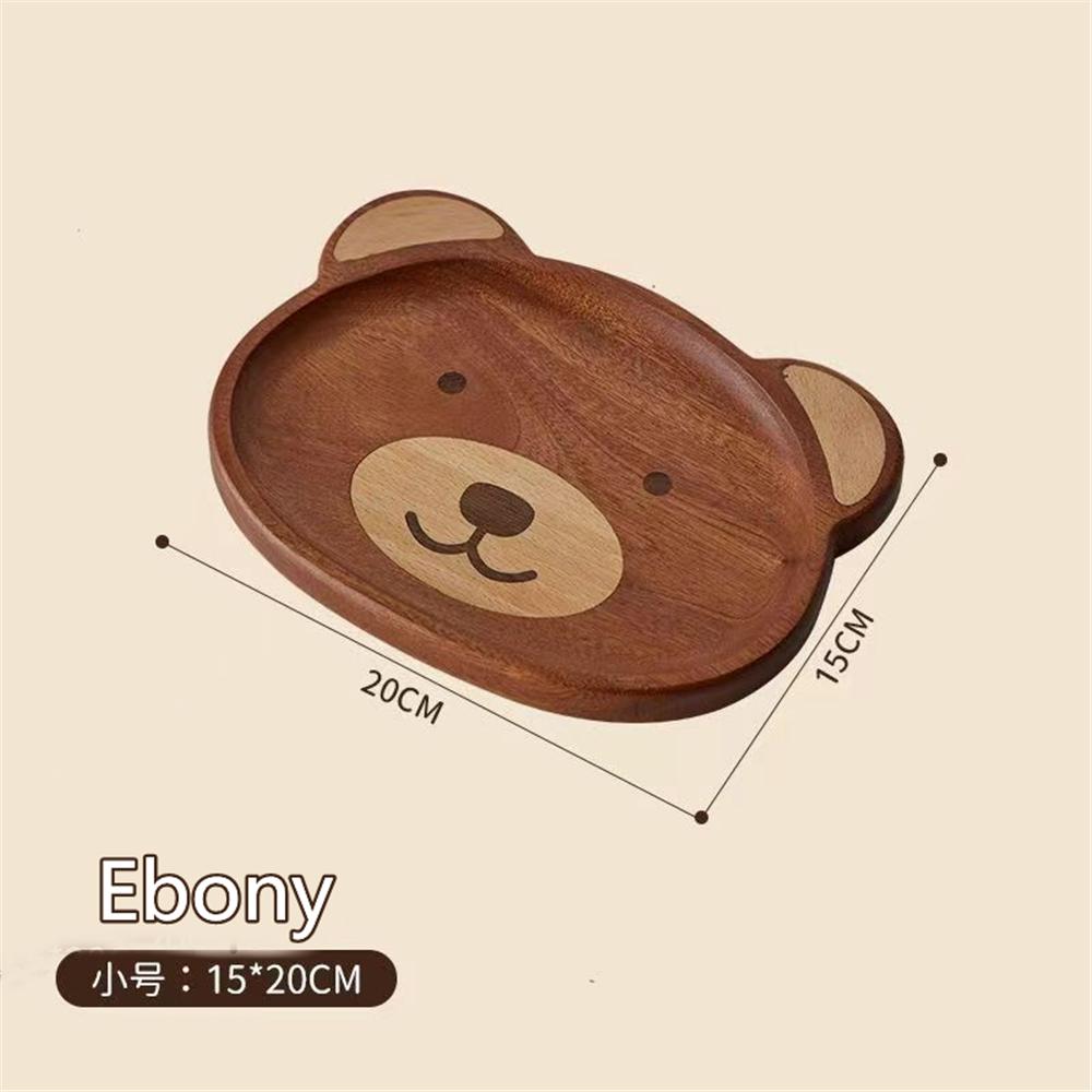 Подносы для сервировки тарелок в виде деревянного медведя, эбеновое дерево/черный орех, поднос для хранения украшений, десертов, сухофруктов, закусок, демонстрационные блюда, подносы