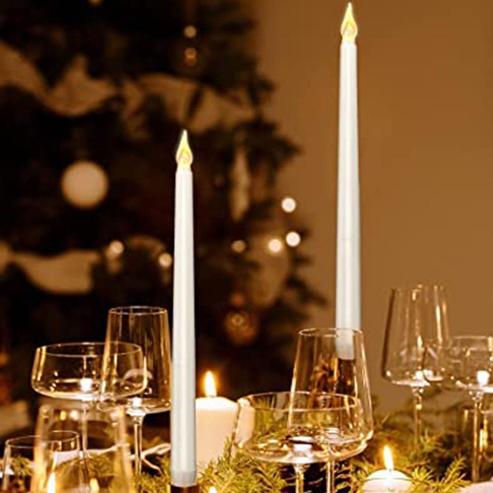 4 Pcs Warm Light Taper Candles Flameless LED Candle Sticks LED Taper Candles  Halloween Decor