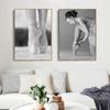 Элегантная балерина, черно-белый художественный постер, модная балетная девушка, винтажная картина, украшение для гостиной, спальни, дома, стены HD0073