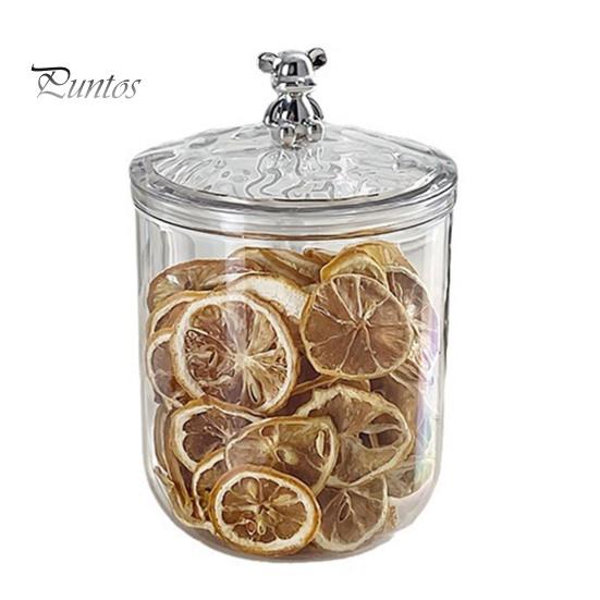 Прозрачная герметичная банка на 900/1400 мл с медвежьей ручкой, герметичная крышка, большая вместимость, многофункциональный контейнер для галантерейных товаров, орехов, зерновых, приправ, контейнер для чайных листьев