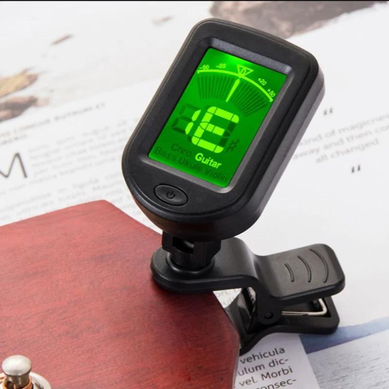 Clip Type Number Guitar Tuner Rotatable Clip-on Tuner LCD Display for Chromatic Acoustic Guitar Bass Ukulele Guitar Accessories