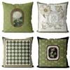 Чехол на одну подушку 45X45 см, американский светлый роскошный ретро-зеленый короткий плюшевый чехол с принтом, наволочка для дома, гостиной, офиса, дивана, наволочка