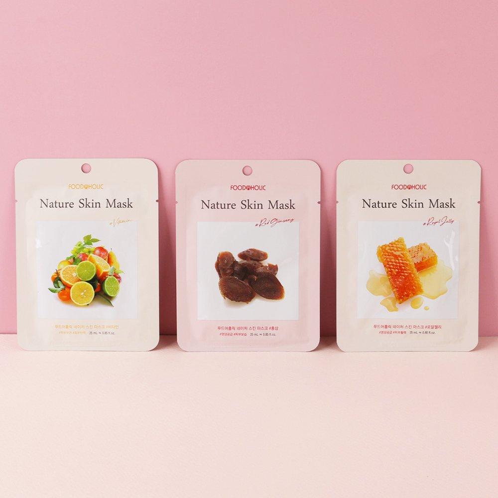 (30 листов) Маска для упругости кожи Nature Skin Elasticity (Королевский, Красный женьшень, Витамины)