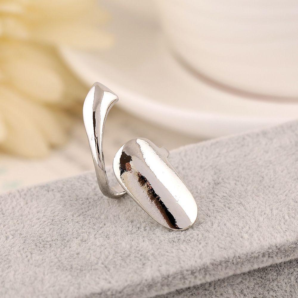 Nails False Gold Ring Metal Finger Women Silver Fashion Rings