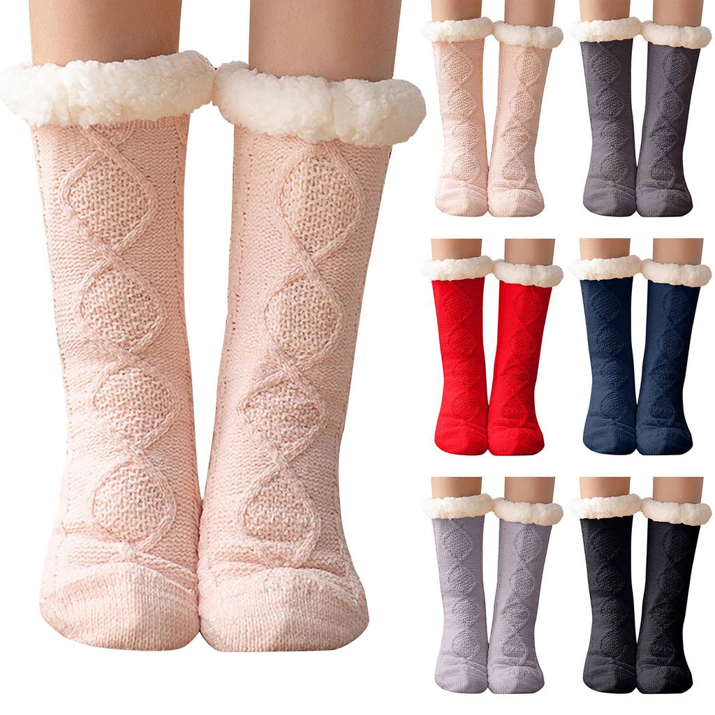 Женские хлопковые носки, толстые напольные носки с принтом, ковровые носки