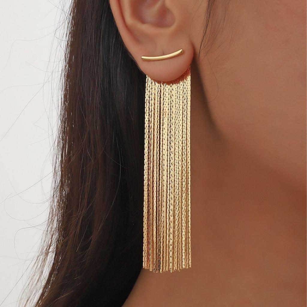 Ladies' fashionable tassel unique high-end earrings suitable for daily wear, gatherings, and holiday gifts