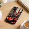 Крутой чехол для телефона с автомобильным дизайном для iPhone17,16,15,14,13,12 Plus,Max Мягкий силиконовый черный чехол