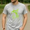 Neon Green Drip Paint Roaring Wolf Head Graphic T Shirt Unisex Cotton Short Sleeve Urban Graffiti Streetwear Skate Fan Tee