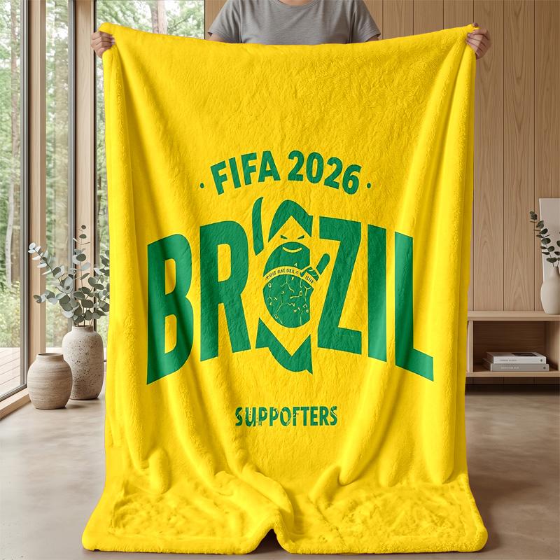 Brazil national football team Theme blanket Soft Flannel Blanket Plush Throw Blanket Cozy Sofa Bed Blanket for Home Decor