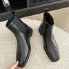 Интернет-знаменитость 2024 осень и зима новые ботильоны в британском стиле, темпераментный квадратный носок, эластичные, на тонком толстом каблуке, толстой подошве, ботинки Мартин женские