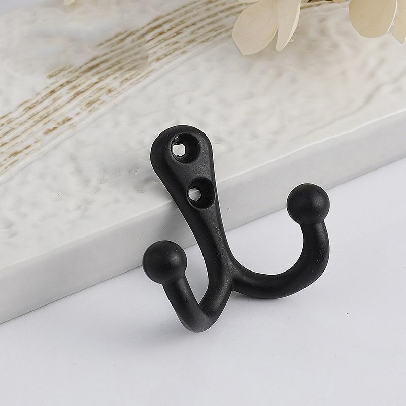 1Pc Double Head Robe Coat Hooks for Wall Door Key Bag Towel Hanger Holder Vintage Wall Mounted Storage Hook Bathroom Organizer