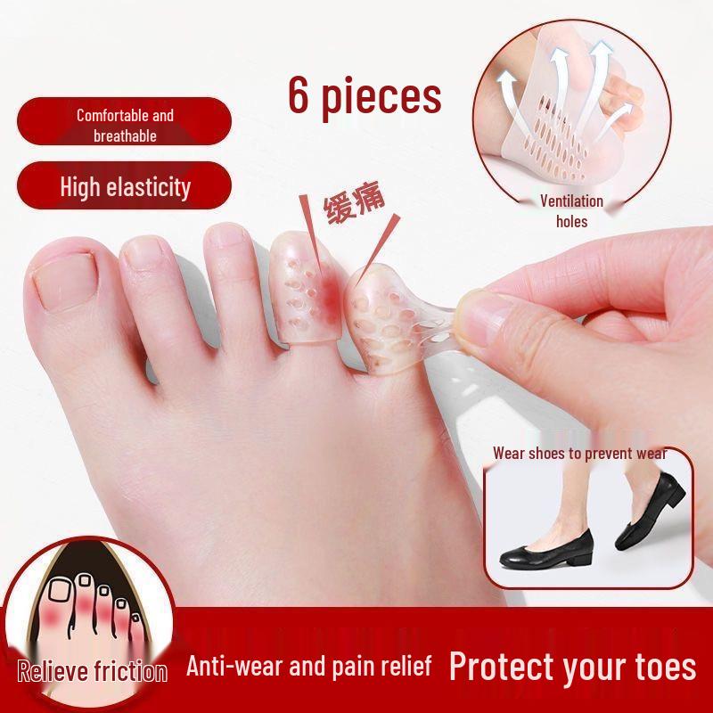 Дышащие силиконовые протекторы для пальцев ног: Предотвращает износ, смягчает мозоли и разделяет пальцы ног для комфорта в обуви.