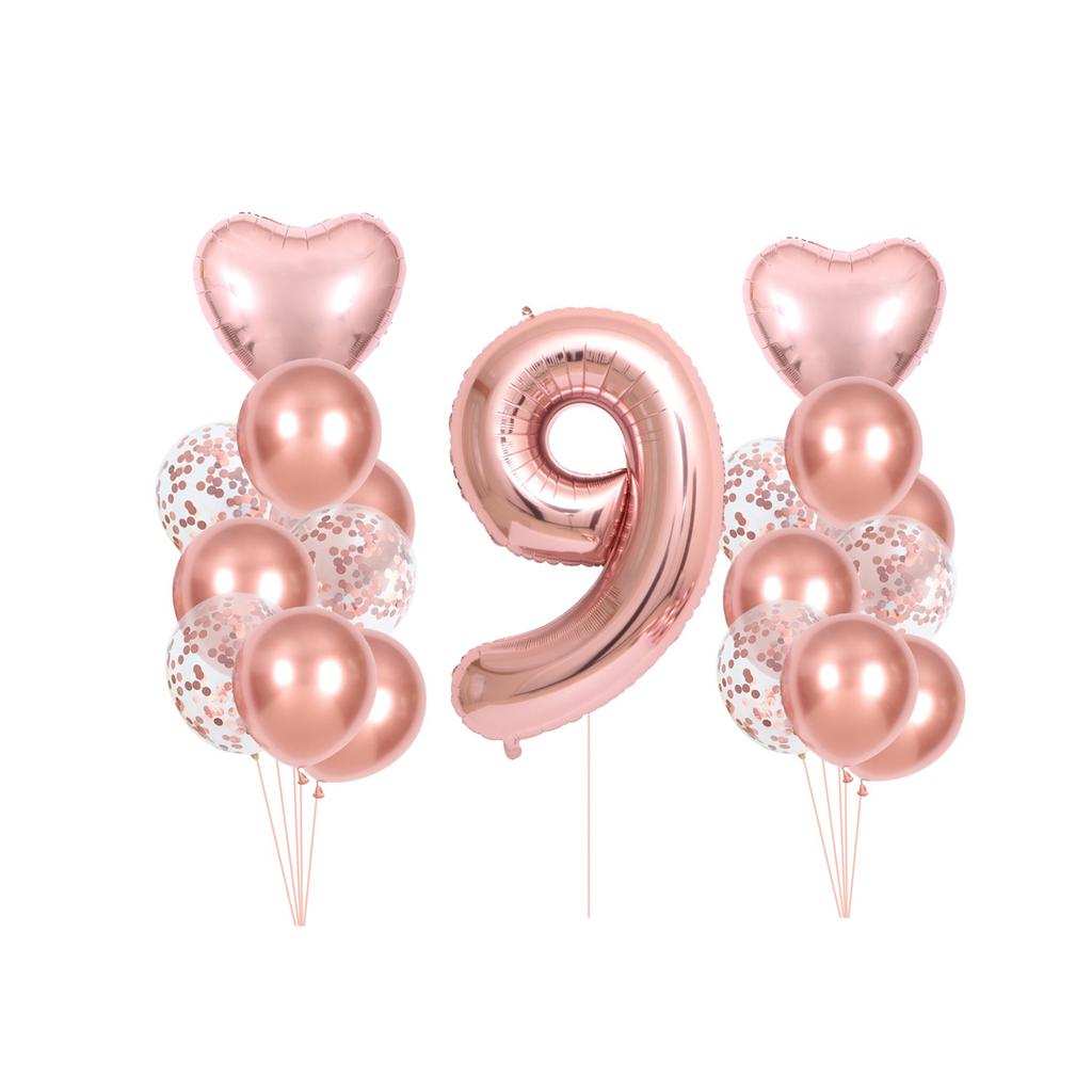 Набор воздушных шаров из фольги розового золота номер 1, 2, 3, 4, 5, воздушный шар с днем ​​рождения, украшения для первого дня рождения, детский душ