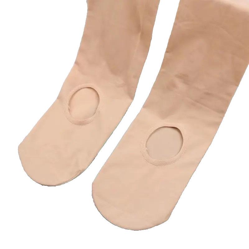 Autumn/Winter Anti-Snag Footless Wire Pantyhose for Women - Plus Size, Concealing Bare Leg Stockings