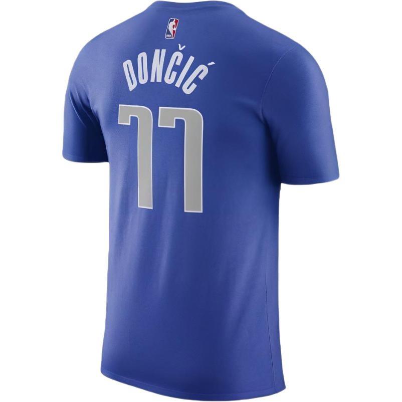 Men's Nike Dallas Mavericks Doncic No. 77 Casual Sports Breathable Round Neck Short Sleeve Blue T-Shirt CV8515-482