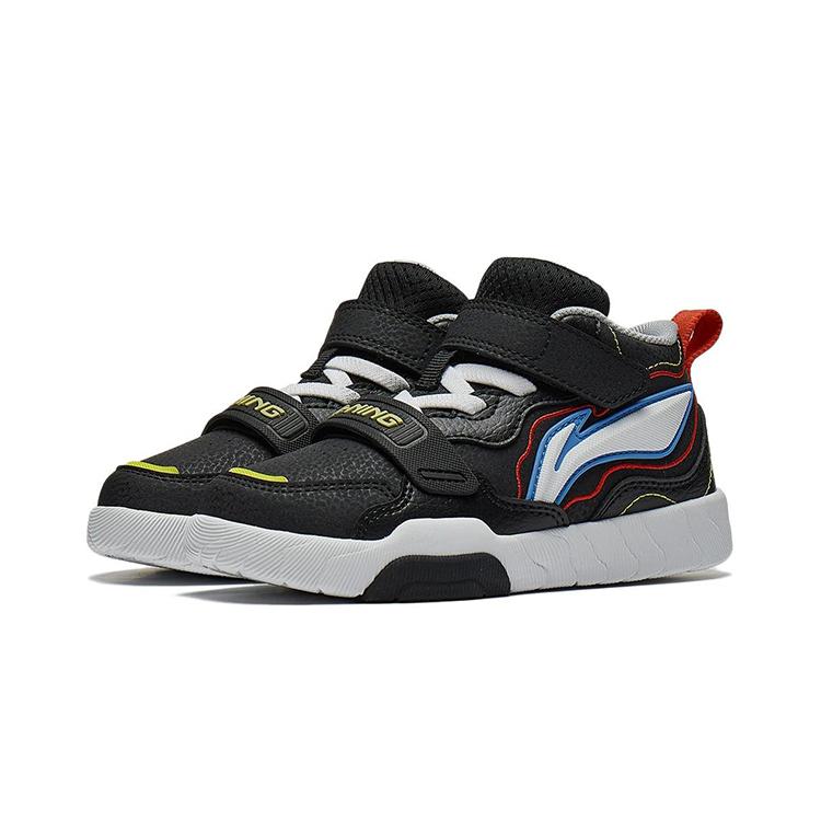 Li Ning Comfortable Lightweight Shock Absorption Rebound Casual Shoes Kids Sneakers Black YKNT126-13