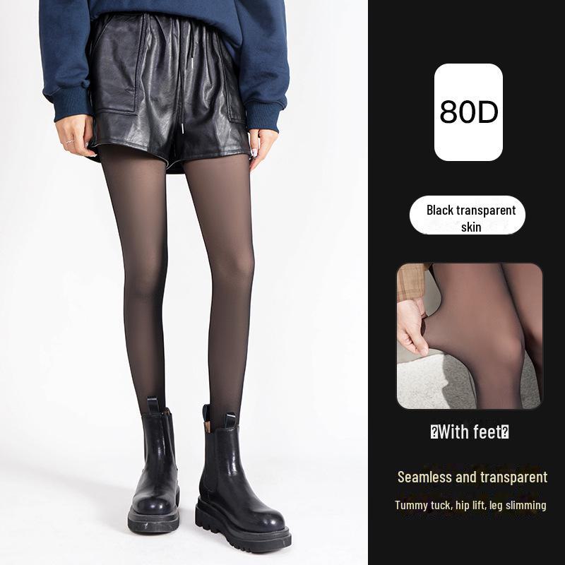 Осенние женские прозрачные черные колготки с защитой от зацепов — прочные и сексуальные для создания образа с голыми ногами