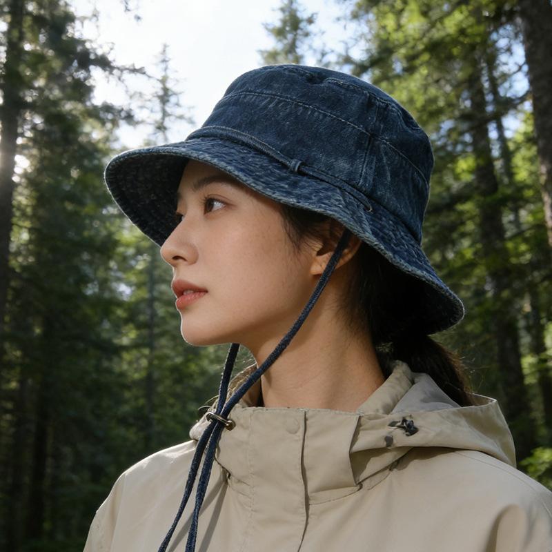 Spring and summer shading breathable basin hat men's and women's same hat versatile outdoor tether mountaineering hat