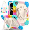 Portable Kids Tablet Cases for IPad Air13/Pro13 Pro Air 13 2026/2025 M5/M4/M3/M2 Case Cover Rotating Stand PC+Silicone Shell