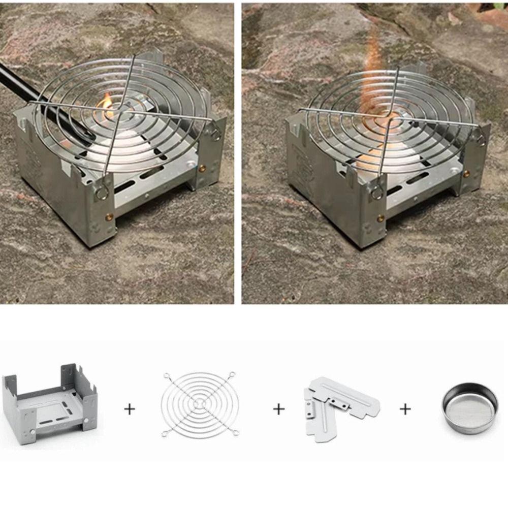 Ultralight Outdoor Tablet Pocket Stove Compact Mini Folding Stove  Camping Stove