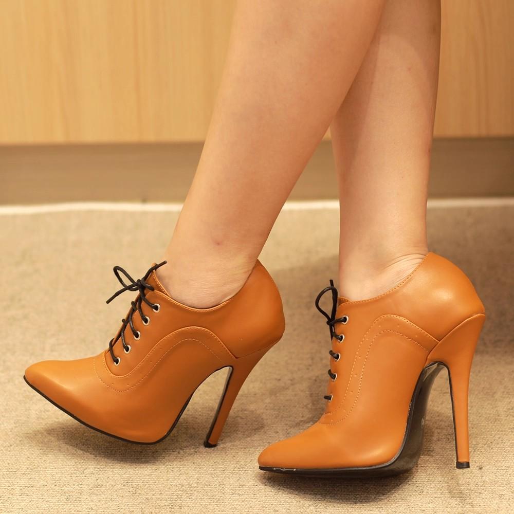 Туфли на высоком каблуке 14 см, с острым носком, на шнуровке, винтажные, сексуальные, на шпильке, унисекс, больших размеров 36-46