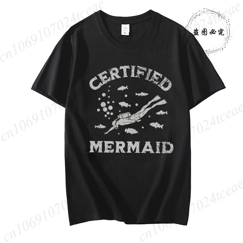 Certified Mermaid Shirt, Funny Scuba Diving Gift,Diving Instructor Tee, Swimmer Tops, Underwater Sport Tee Shirts, Short Sleeve
