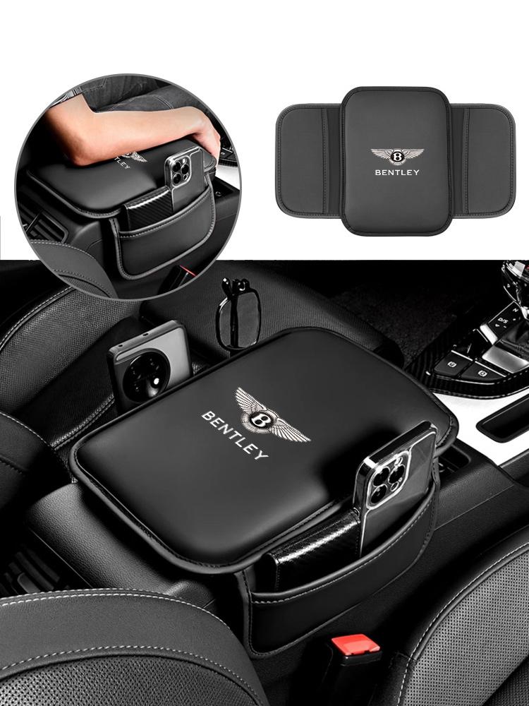 Car Armrest Box Pad Leather Armrest Mat for New Bentley Flying Spur Continental GT Bentayga Mulsanne Storage bag Accessories
