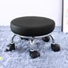WKWKER Modern Stool with PU Circular Rolling Small Multidirectional Wheeled Low Height Suitable for Home Garages and Stores Wheels, Leather, Stool,