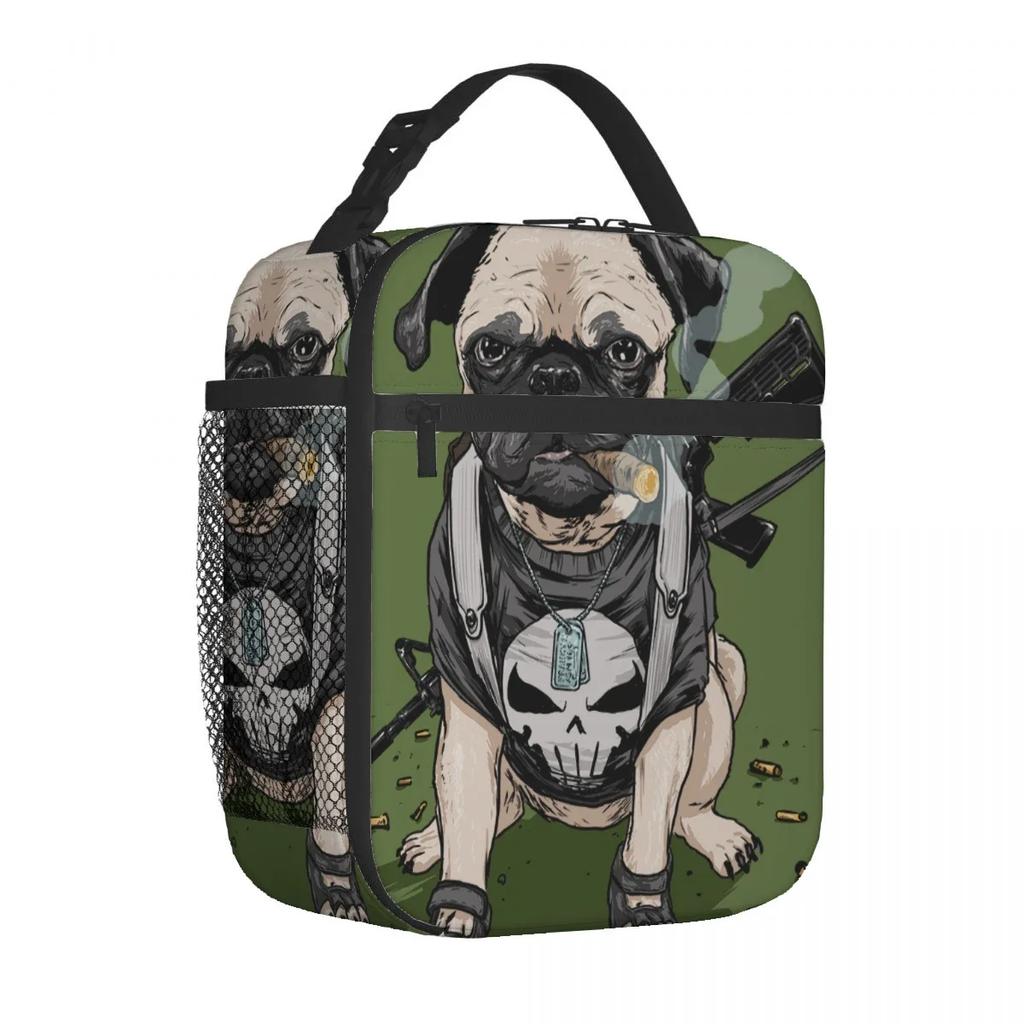 Французский бульдог мультфильм сумка для ланча портативный алюминиевая фольга утолщенный изолированный сумка для ланча подарочный водонепроницаемый сумки для ланча