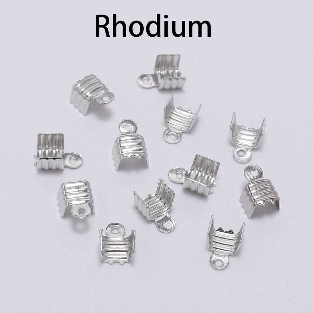 200 pcs/lot Metal End Caps End Clasps Leather Cord Crimp Bead Connectors For Jewelry Making Findings DIY Accessories Supplies