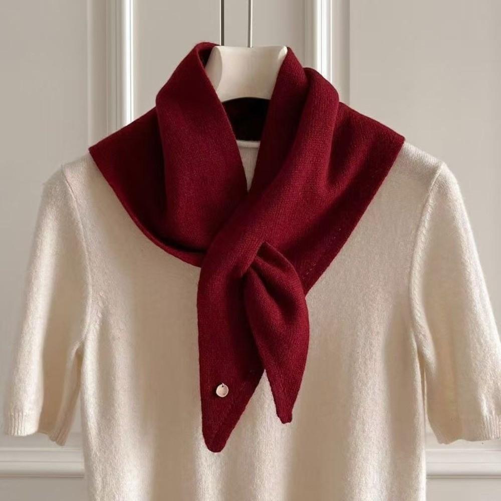 Versatile Wrap Shawl Solid Color Small Scarf Gifts Triangle Scarf Women