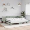 VidaXL Daybed with Trundle Bed Light Grey 100x200 Cm Velvet 3196698