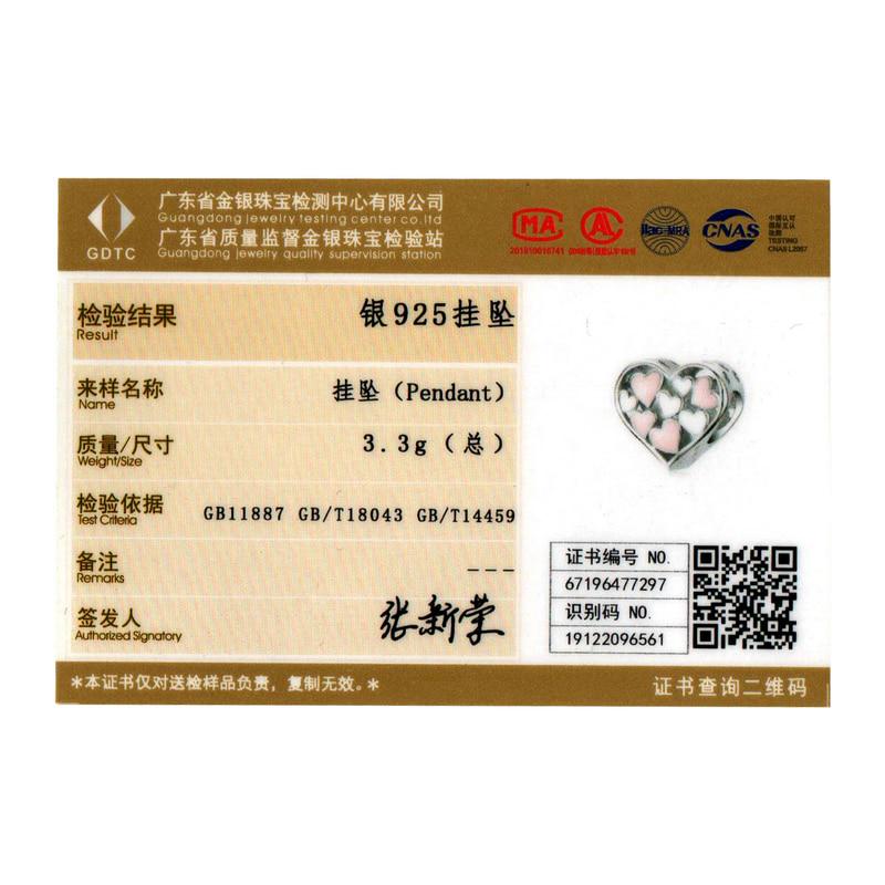 BAMOER Стерлинговое серебро 925 пробы, полное любви, бусины в форме сердца, розовые и белые подвески, подходят для оригинального браслета