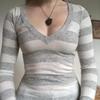 Women's New Low-cut Sexy V-neck Striped Slim Temperament Bottoming Knitwear