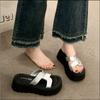 Fashion Women Wear Slippers Outside the Summer 2025 New All-in-one Casual Shoes Muffin Platform Elevating Sandals