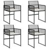 VidaXL Chaises de jardin lot de 4 avec coussins noir résine tressée, siège de jardin, sièges d'extérieur, chaise 4008575