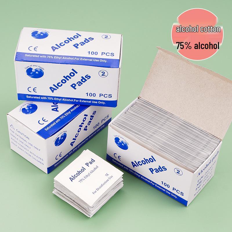 Ватные диски со спиртом 75%: 100 Индивидуально Упакованных Салфеток для Чистки Пирсинга Ушей и Украшений - Портативные и Одноразовые для Путешествий