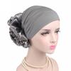 Fashion Solid Flower Turban Hat Women's Hijabs Muslim Women Accessories Muslim Hat EMA