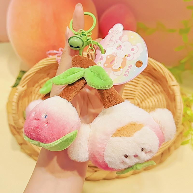 Keychain Peach Whimsical Plush Pendant Adorable Gift For Girls Friends And